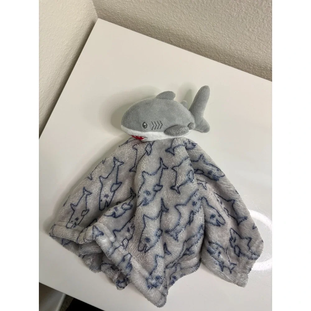 Hudson HB Baby Shark Lovey Security Blanket Grey Blue VERY FAST SHIPPING